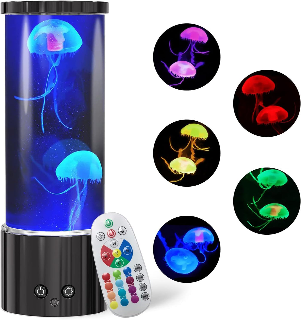 KIKILIVE jellyfish lamp with remote control for easy color changes from your sofa.