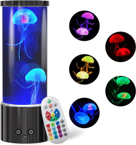KIKILIVE jellyfish lamp with remote control for easy color changes from your sofa.