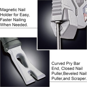 Kilimanjaro Vaughan 15 Inch Demolition Tool magnetic nail holder keeps nails ready.