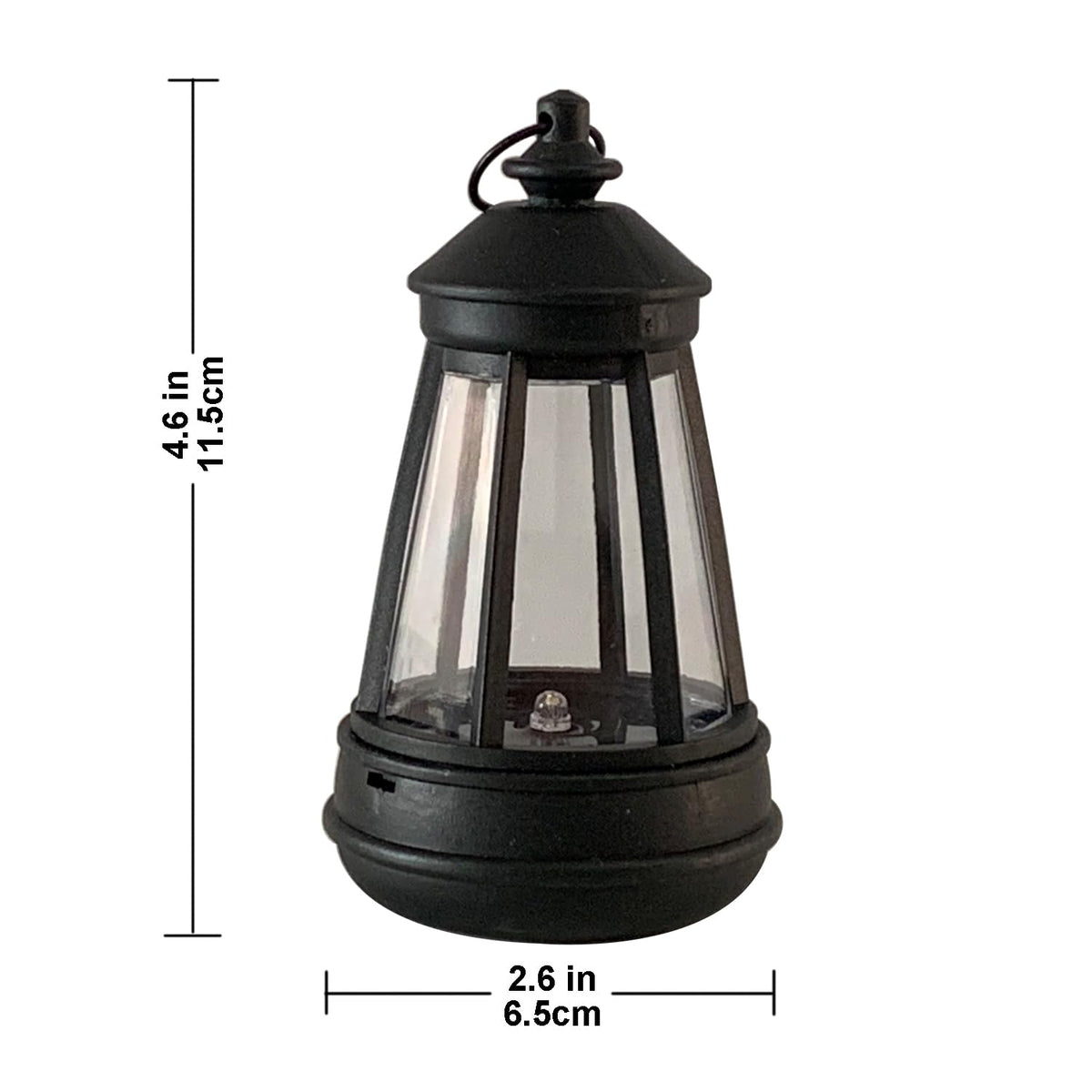 Killoywin mini solar lantern on a patio for warm evening illumination.