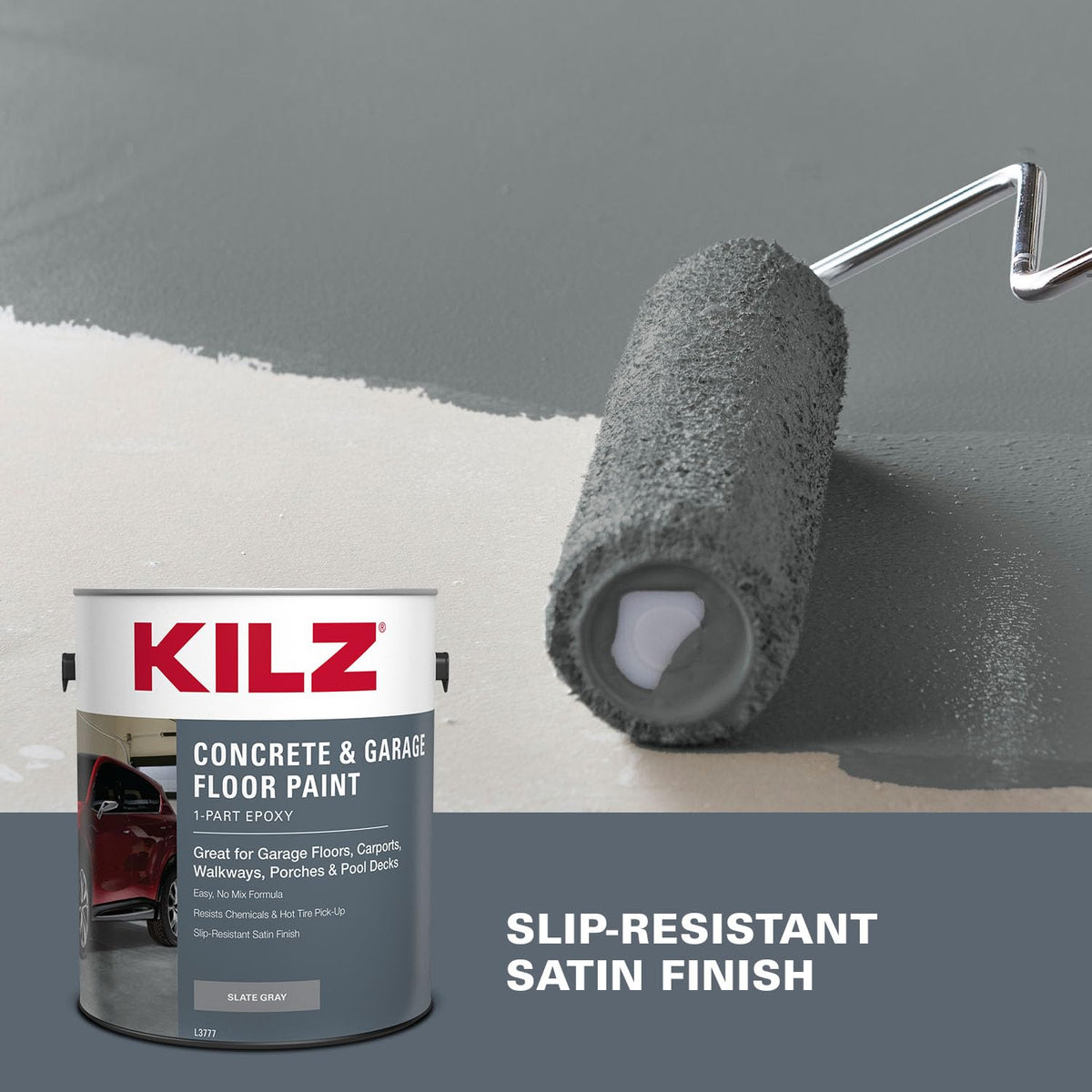 KILZ concrete paint on driveway demonstrates weather-ready exterior protection for outdoor spaces.