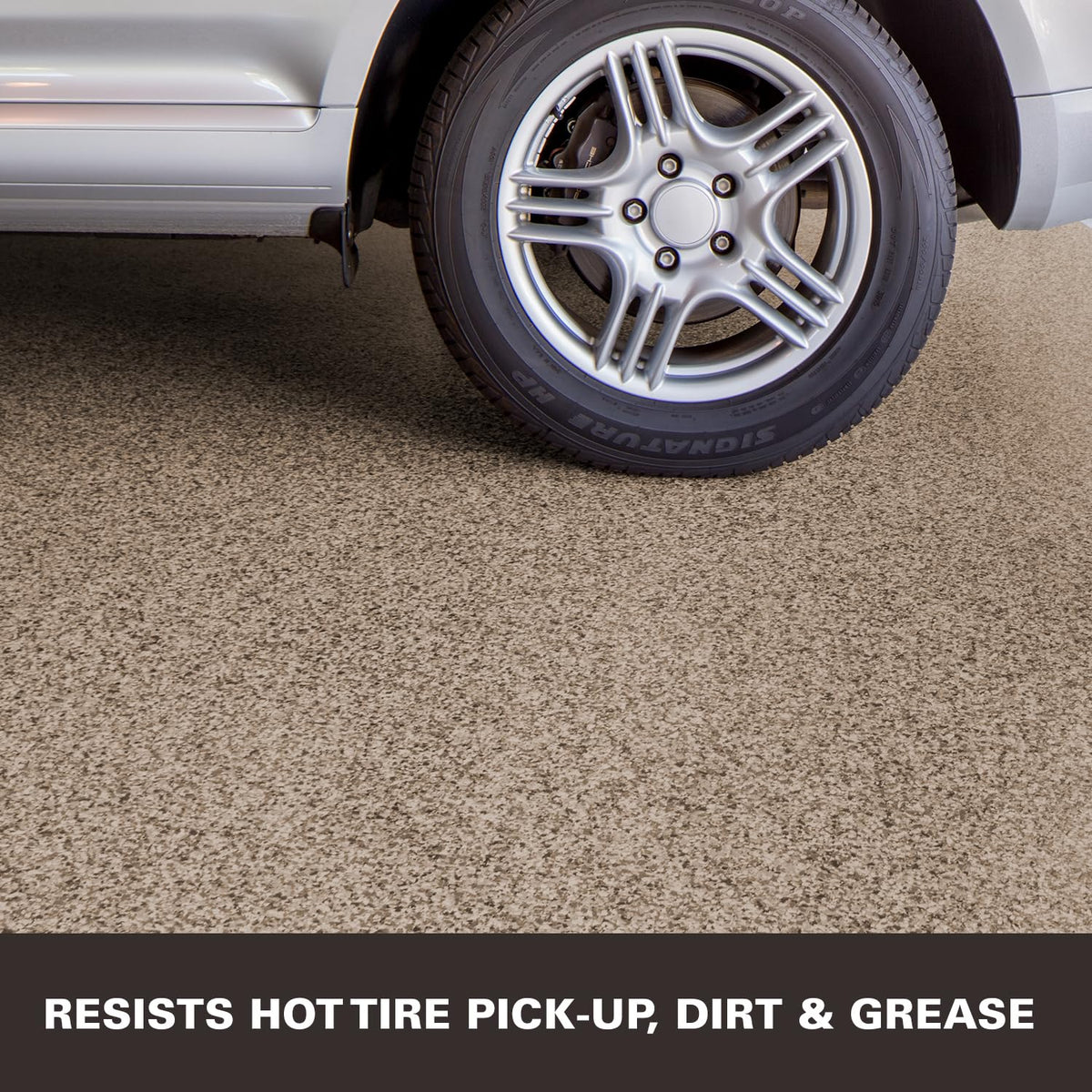 KILZ Decorative Concrete Coating highlights crack-filling capability on exterior concrete