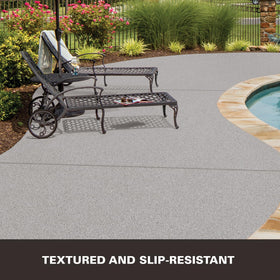 KILZ Decorative Concrete Coating speckled driveway look with durable, weather-ready surface.