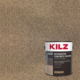 KILZ Decorative Concrete Coating shows a stone-like texture adding depth to a patio area