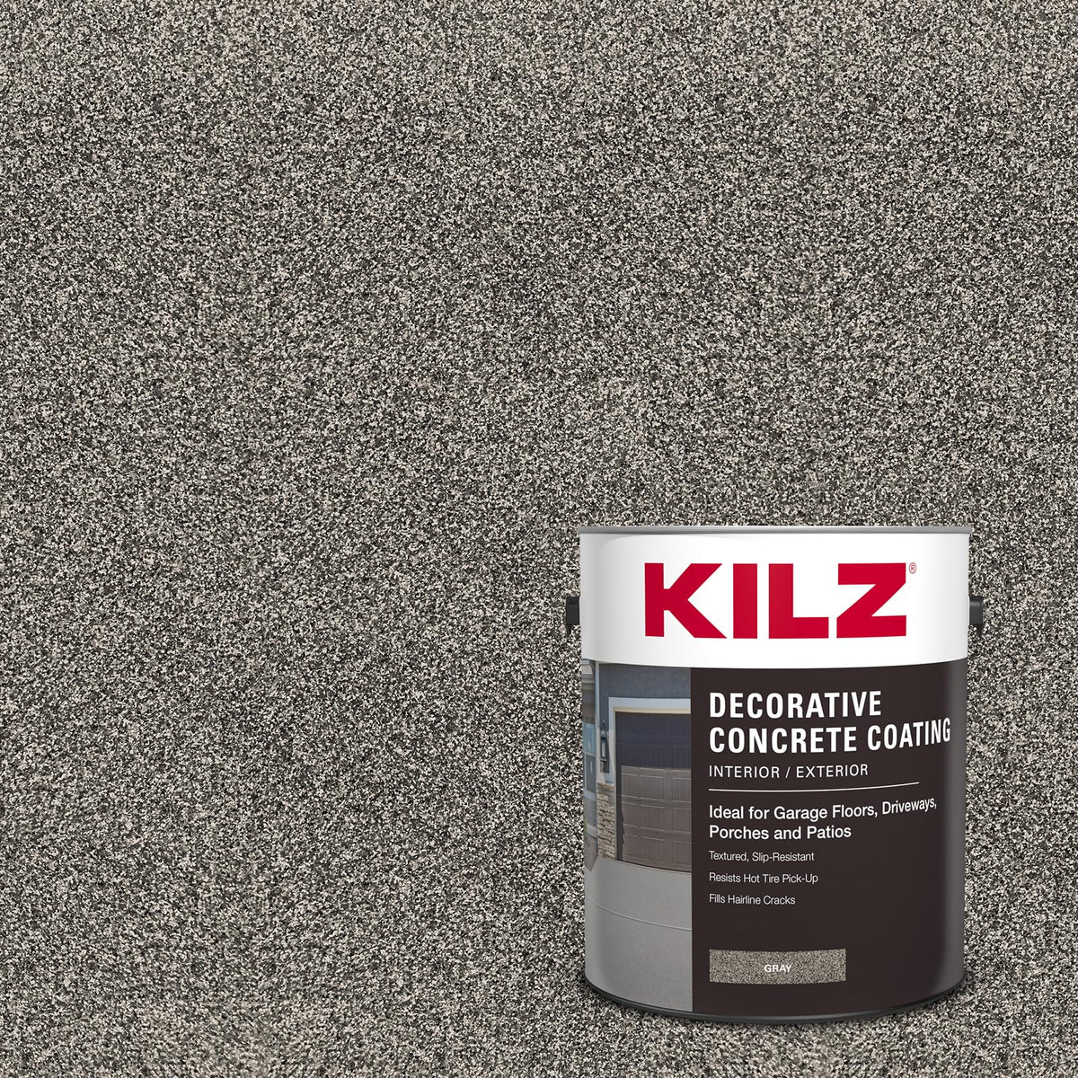 KILZ Decorative Concrete Coating stone-texture finish on patio adds style and slip resistance.