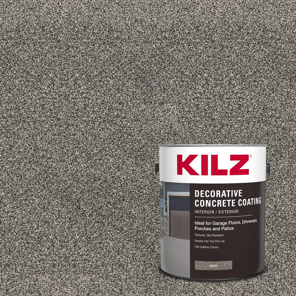 KILZ Decorative Concrete Coating stone-texture finish on patio adds style and slip resistance.