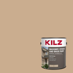 KILZ masonry paint adheres strongly to stucco and brick for durable results.