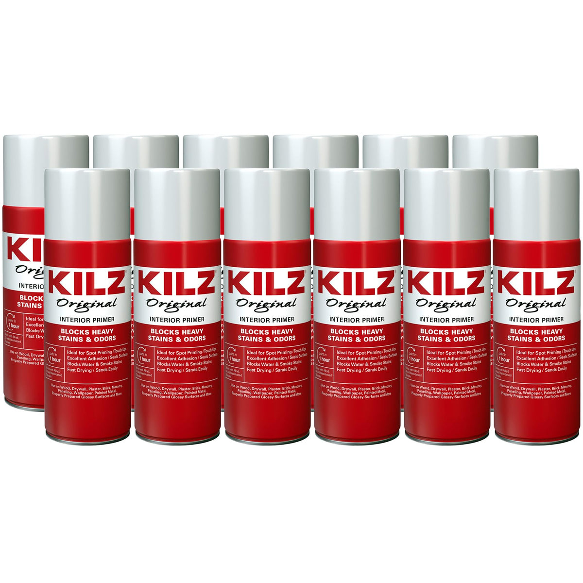 Kilz Original Primer aerosol bottle blocks stains and seals odors.