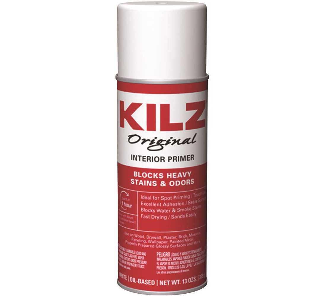 Kilz Original Primer 13 oz on wall sample demonstrating water stain sealing