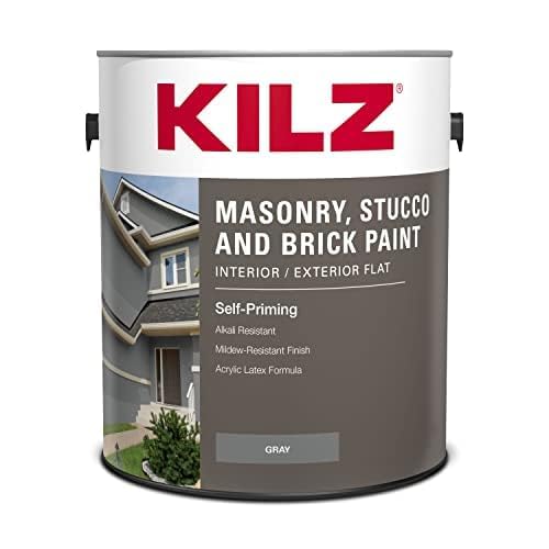 KILZ self-priming masonry paint can for interior/exterior use with versatile finish