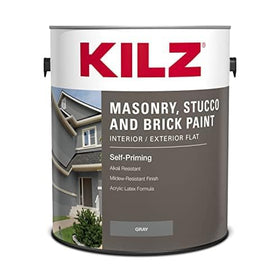 KILZ self-priming masonry paint can for interior/exterior use with versatile finish
