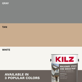 KILZ paint brushed on rough masonry providing edge control