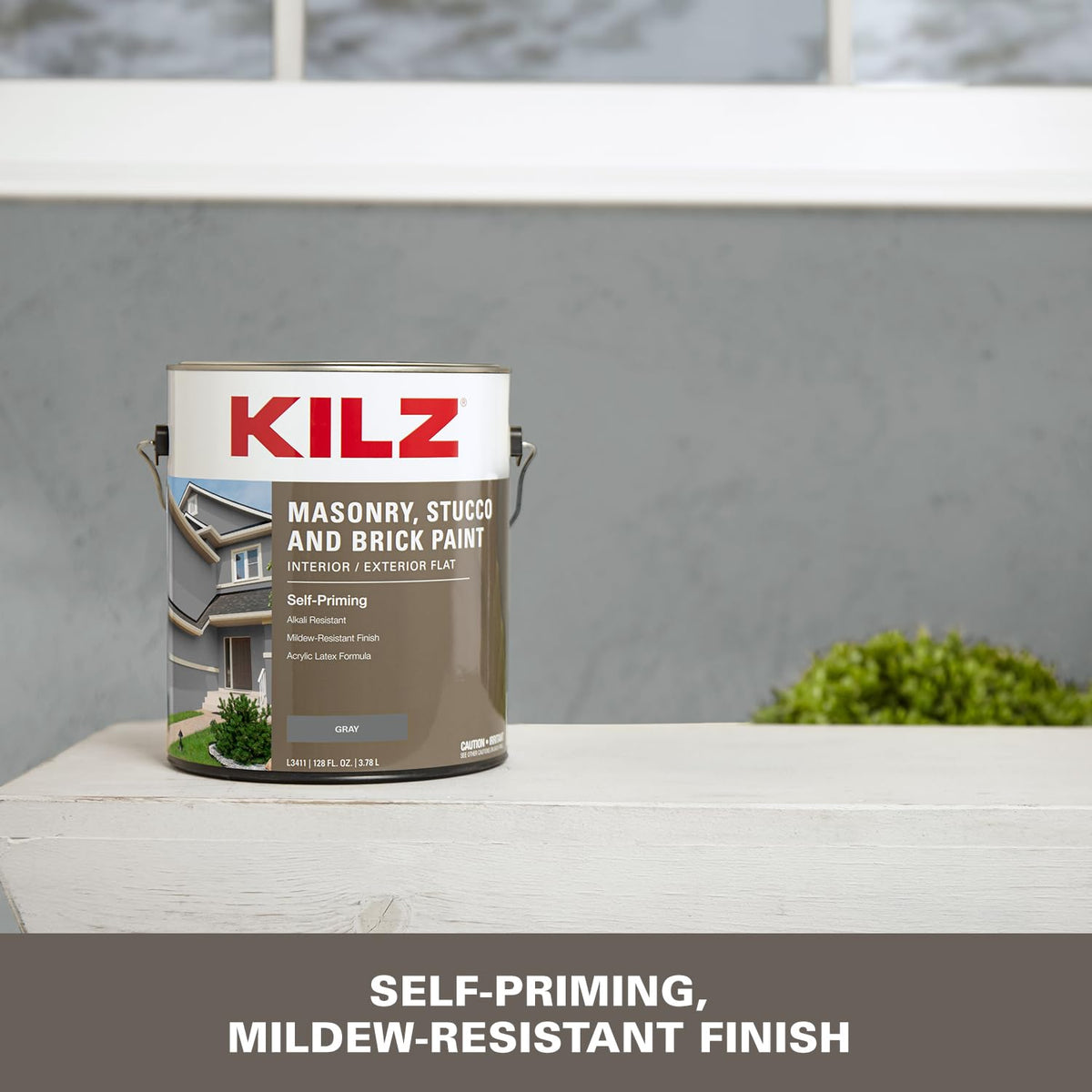 KILZ paint rolled onto a textured surface for quick coverage