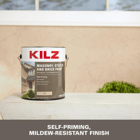 KILZ alkali-resistant paint formula protects surfaces up to pH 12.