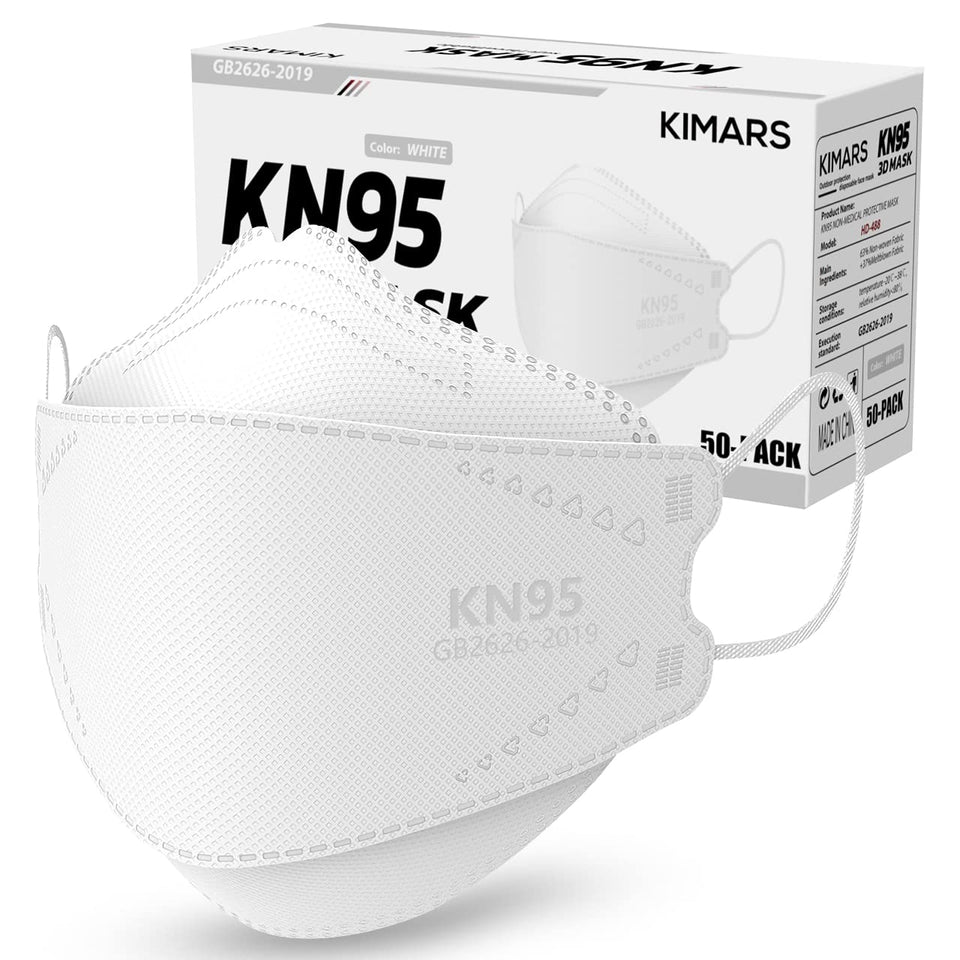 KIMARS KN95 50-pack packaging for bulk home and office use.