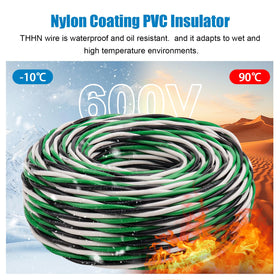Kimbluth THHN 12GA green ground wire for reliable grounding.