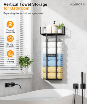 KIMBORA 36-inch tall rack provides easy access above the toilet.
