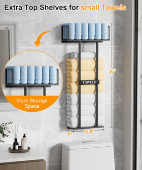 KIMBORA wall-mounted design saves floor space while keeping towels within reach.