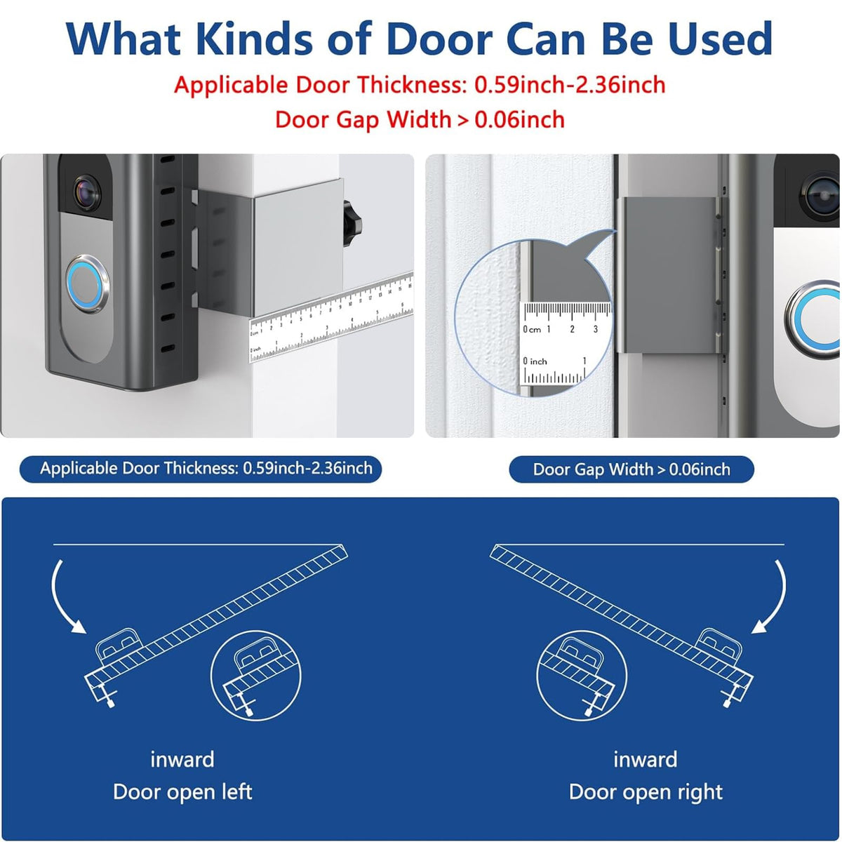 KIMILAR adjustable clip demonstrates flexible fit for varying door thickness.