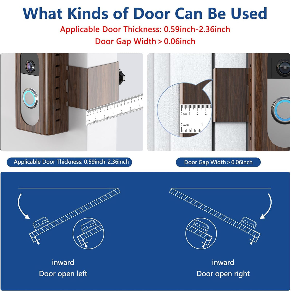 KIMILAR anti-theft mount with adjustable slider for door thickness