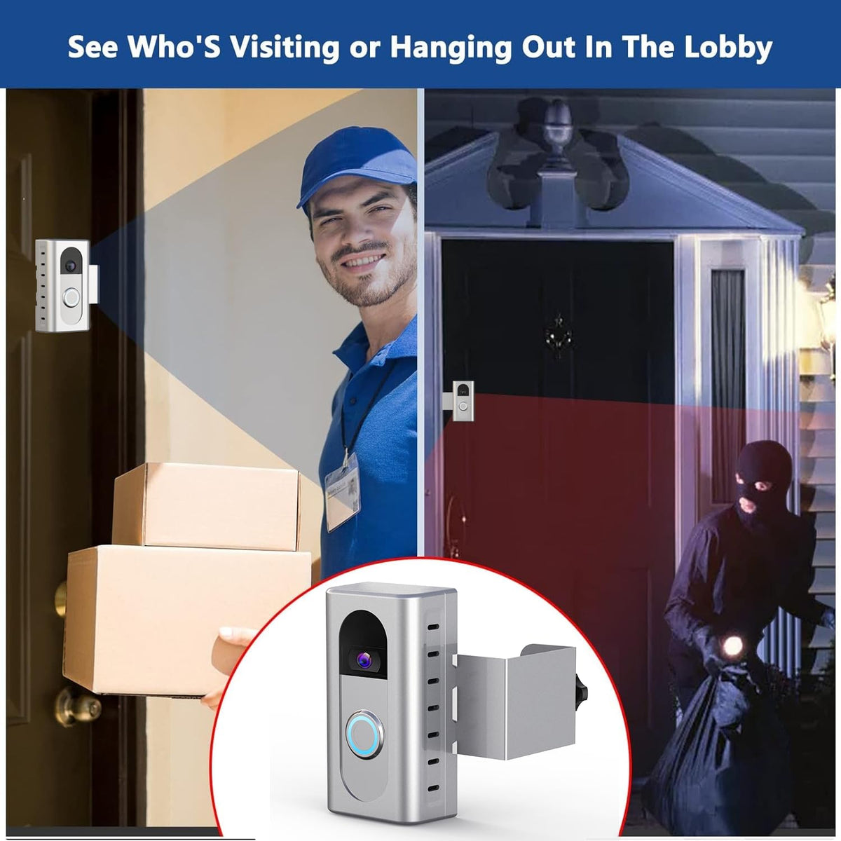 KIMILAR versatile mount supports left or right opening doors.