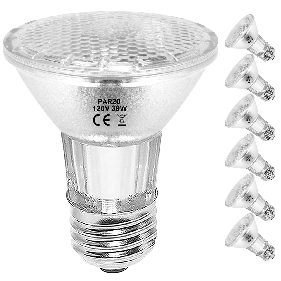 KIMLOONG PAR20 bulb front view showing warm 2700K light for cozy spaces.