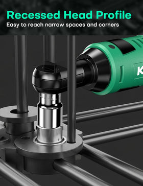 KIMO 3/8 drive with recessed head fits engine bays.