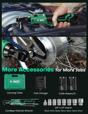 KIMO chrome vanadium head resists wear in tough jobs.