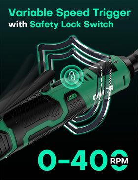 KIMO two 12V 2.0Ah batteries extend runtime and minimize downtime.
