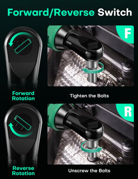 KIMO variable speed trigger enables delicate starts and controlled fasteners.