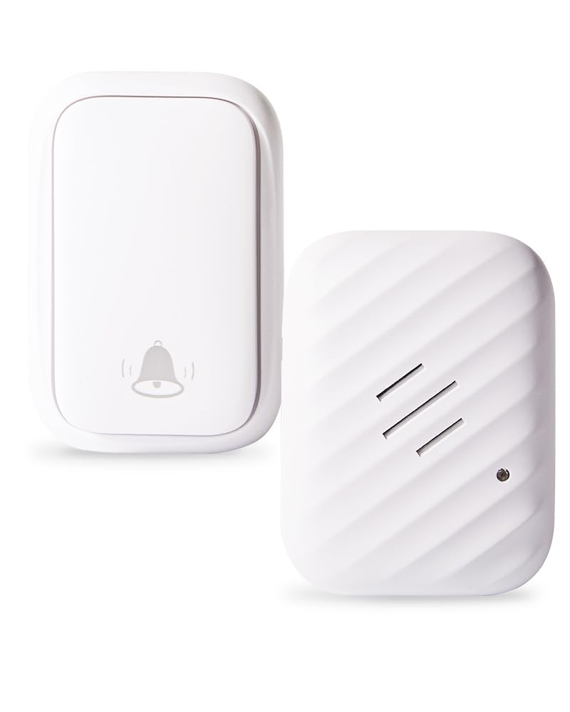 KIMROG battery-free doorbell front view, showing sleek design and easy integration