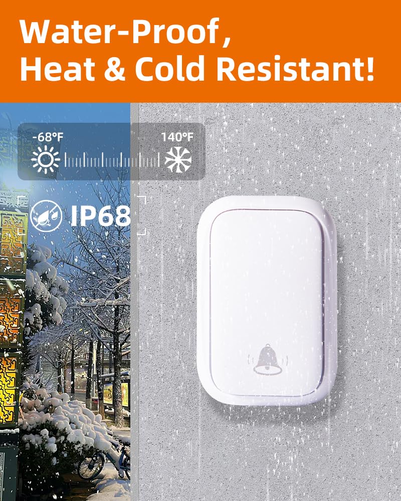 KIMROG doorbell installation with adhesive and screws for flexible mounting