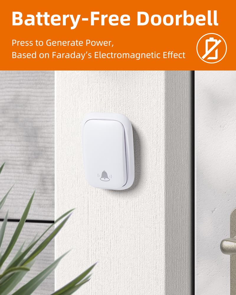 KIMROG wireless receiver indoor unit with clear chime for homes and offices