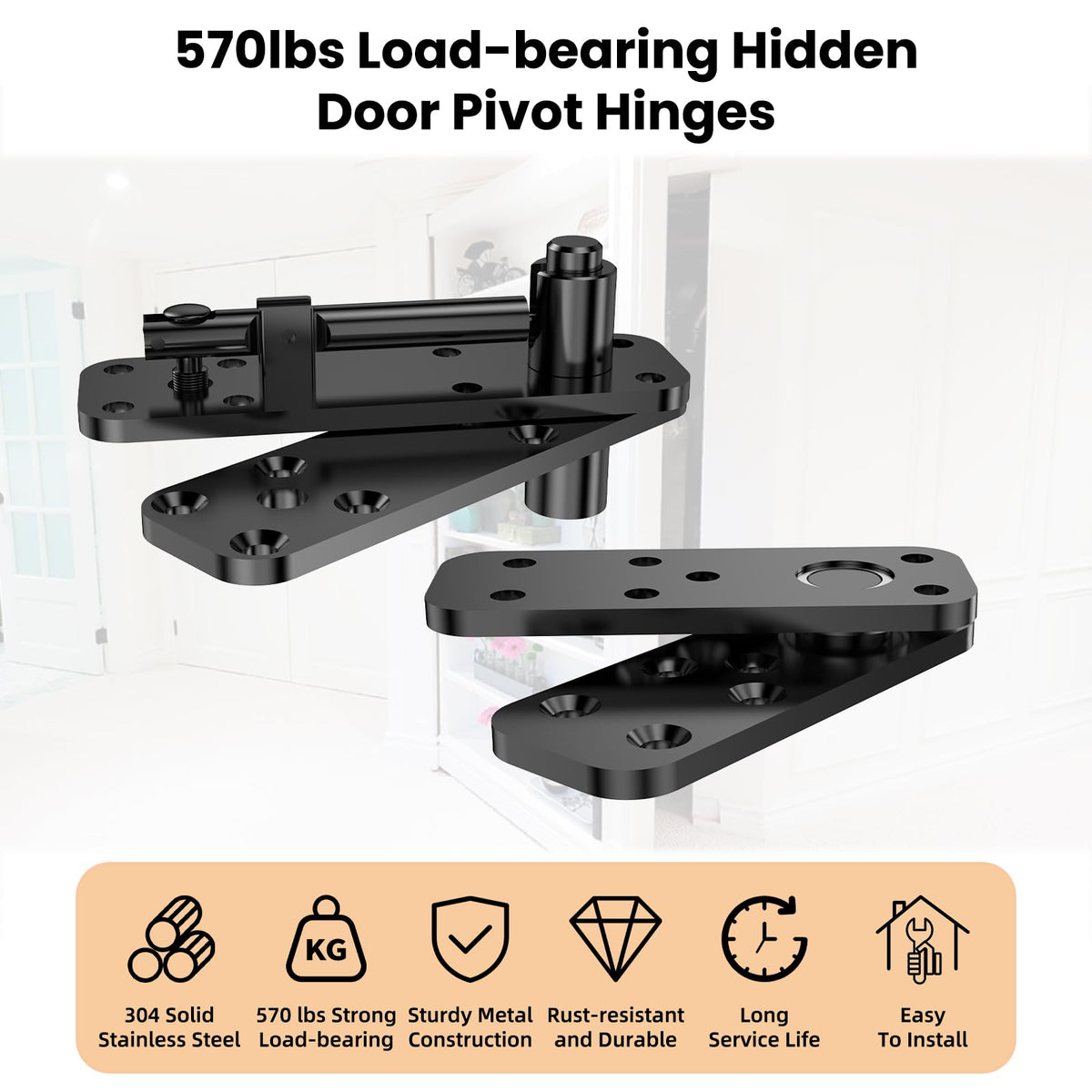 KIMSOFUNNY hinge demonstrates 570lbs load-bearing capability for heavy doors