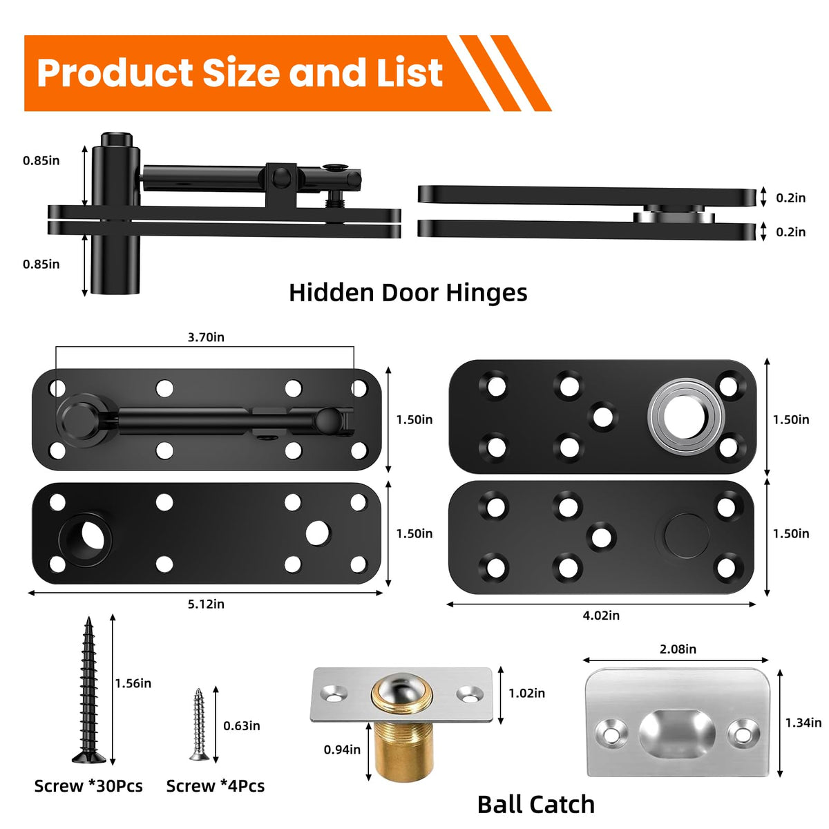 KIMSOFUNNY hinge highlighting 304 stainless steel durability
