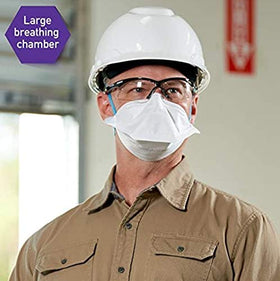 Kimtech N95 pouch respirator Made in USA label indicating domestic manufacturing.