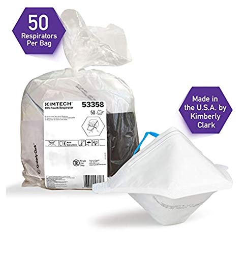 Kimtech N95 pouch respirator nosepiece closeup highlights adjustable seal for comfort.