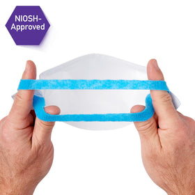 Kimtech N95 pouch respirator pack of 50; USA-made, two headbands for secure fit.
