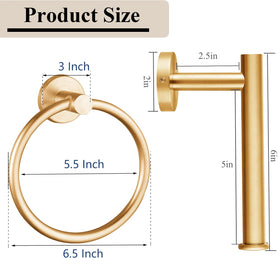 Kinbrace 180-degree swivel towel ring for easy reach