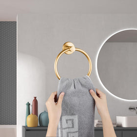 Kinbrace gold towel ring made of stainless steel resistant to rust.