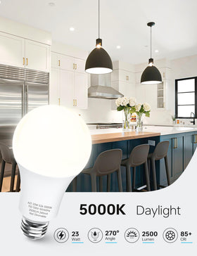KINDEEP A21 LED bulb with 270-degree beam for broad, shadow-minimizing lighting