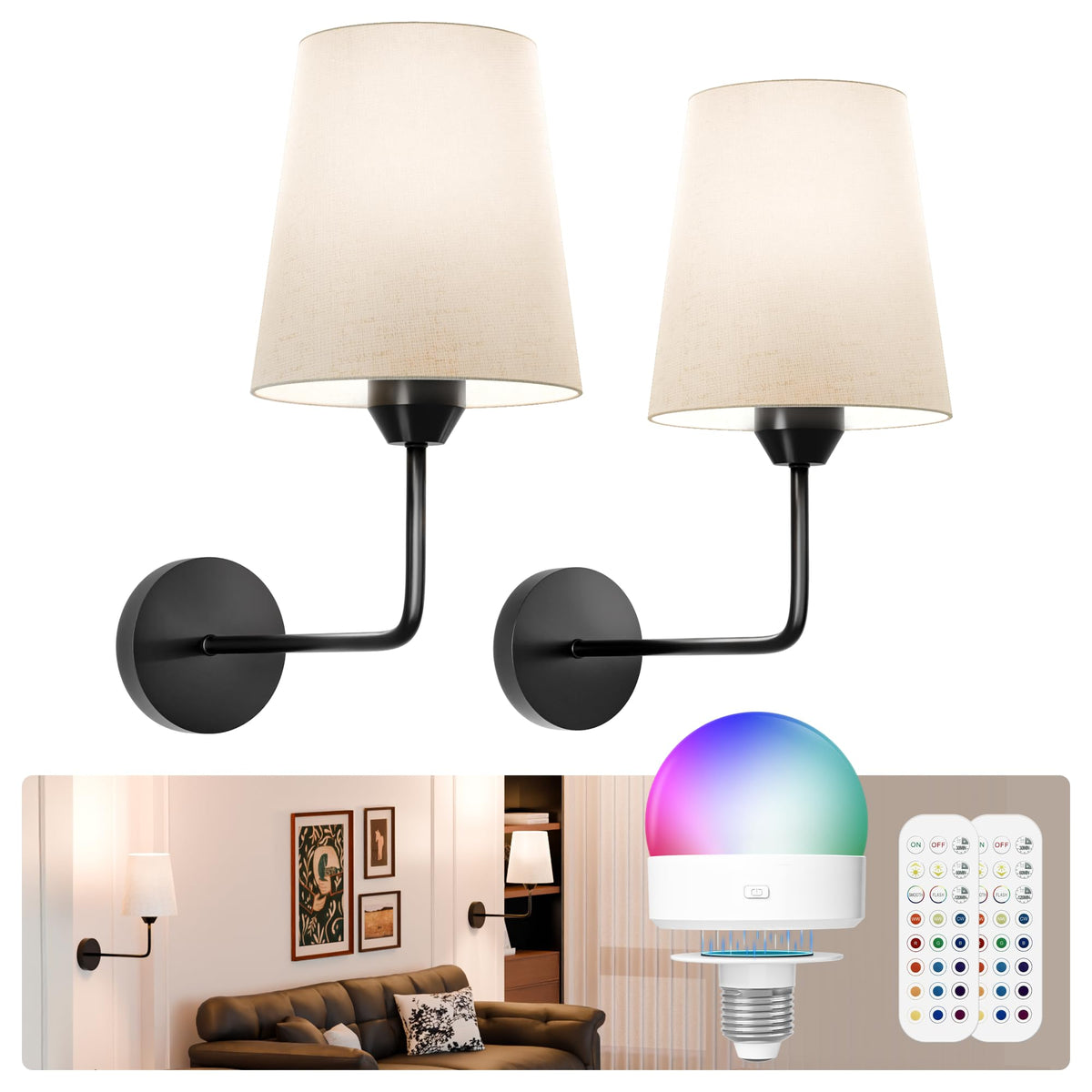 KINDEEP wireless wall sconce on wall provides ambient lighting