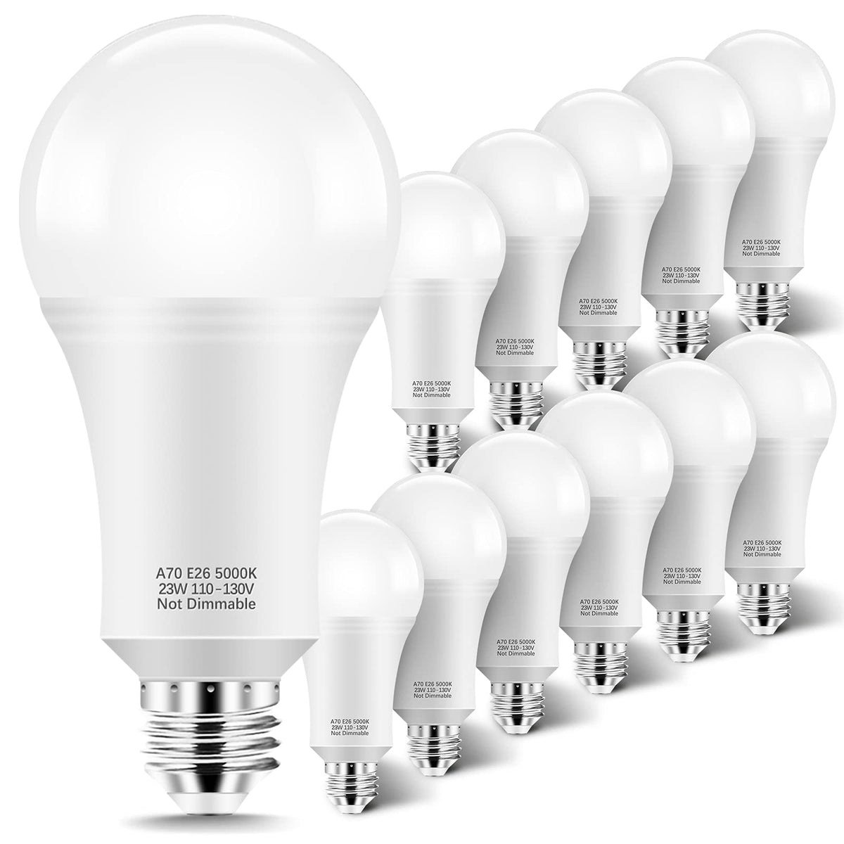 KINDEEP 150W LED bulb angle view with wide 270-degree beam for even brightness.