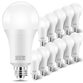 KINDEEP 150W LED bulb angle view with wide 270-degree beam for even brightness.