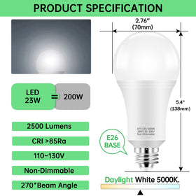 KINDEEP 150W LED bulb diffuser close-up highlighting glare-free light.