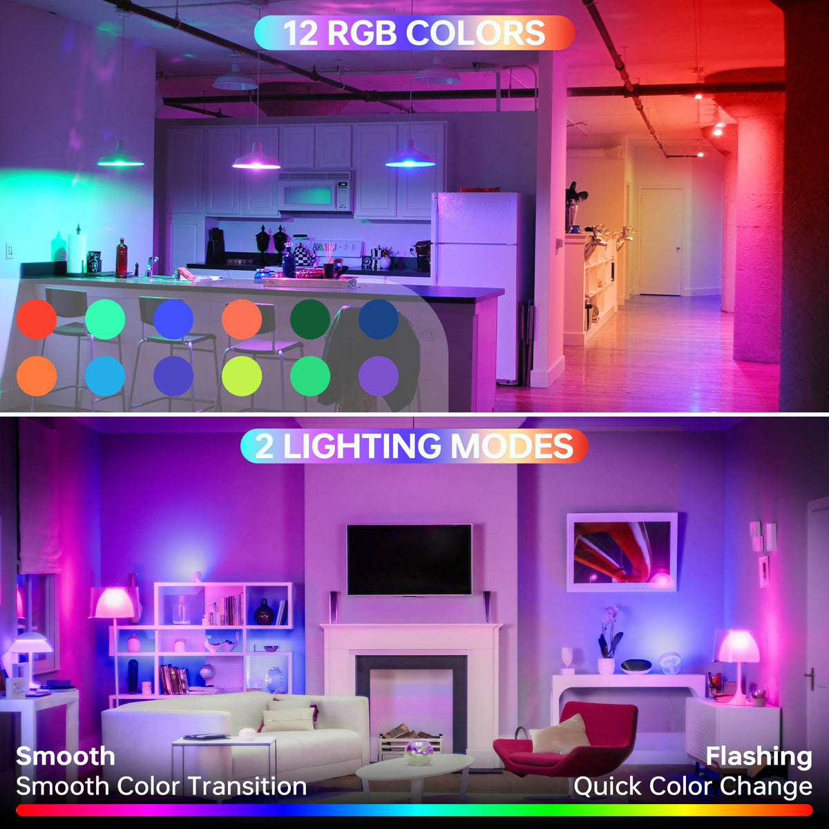 KINDEEP remote and built-in button provide convenient power and color control.