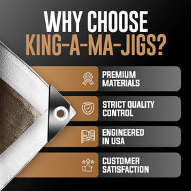 KING-A-MA-JIGS versatile tarp for camping, picnics, or outdoor projects.