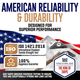 King-A-Ma-Jigs tarp silver brown reversible surface for versatile visibility.