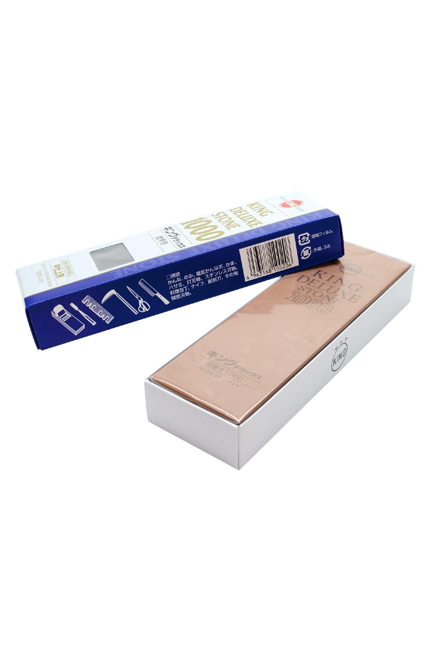 KING Grain Sharpening Stone #1000 side view shows dimensions and grip