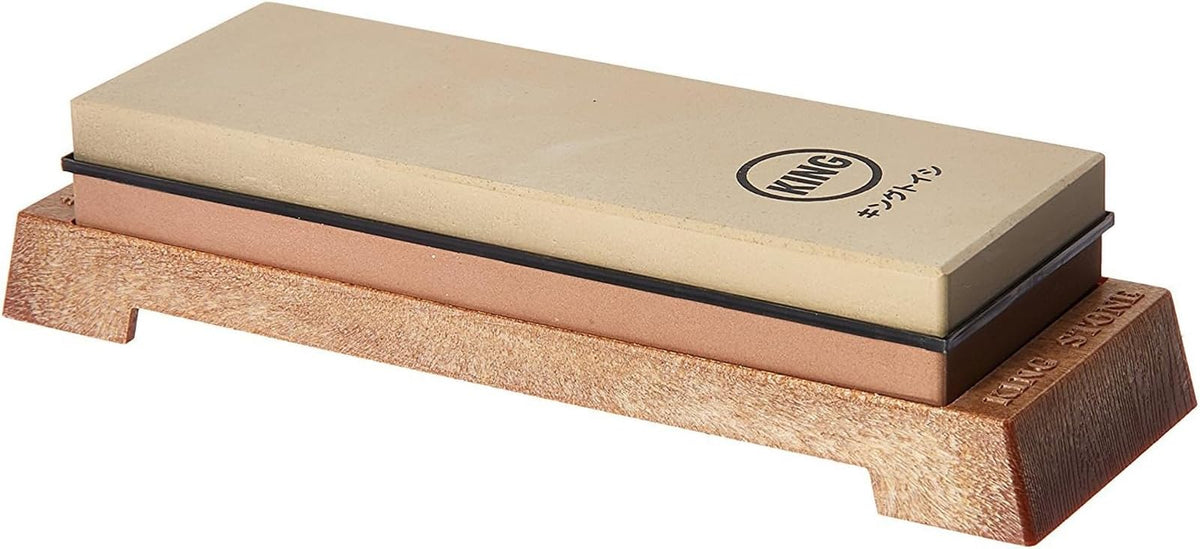 King KW65 whetstone dual grit surfaces for sharpening